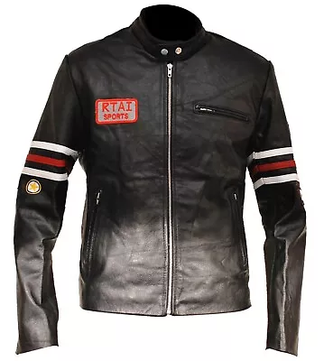 Buy Mens M.D Classic RTAI Sports Hugh Dr House Motorcycle Biker Leather Jacket • 99.99£