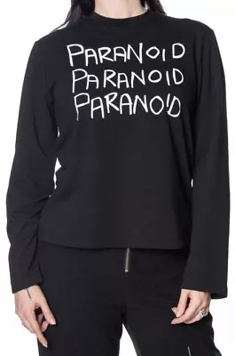 Buy Banned Apparel Paranoid Long Sleeve Top Grunge Goth 90s RRP £29 XL UK 16 • 13.99£
