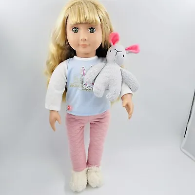 Buy Our Generation Sleepover Doll - ‘Jovie’, Pyjamas & Teddy 18  Doll VGC • 22.90£