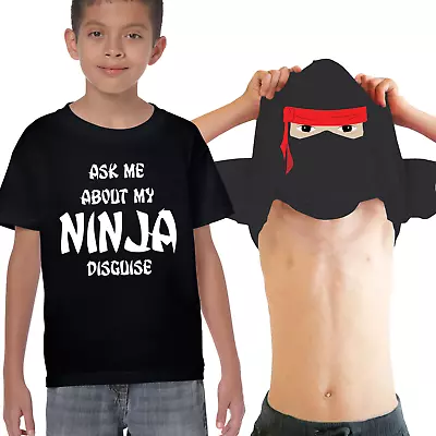 Buy Ask Me About My Ninja Disguise Kids T Shirt Funny Childrens Top Boys Tee Gift • 7.99£