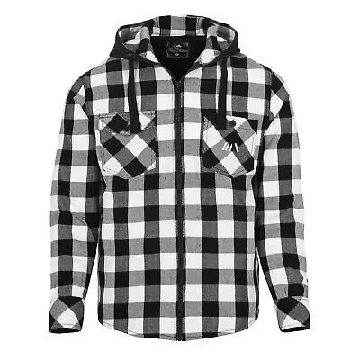 Buy Men Check Hooded Acrylic Fabric Lumberjack Jacket Flannel Shirt Casual Workwear • 24.99£