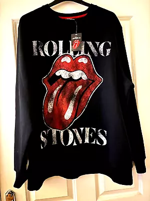 Buy Rolling Stones Long Sleeve Black Sweat Shirt Brand New With Tags 3xl 54  Chest • 22£