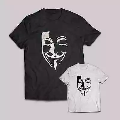 Buy V For Vendetta T Shirt Halloween Haunted Mask Fancy Dress Men Women Kids Top • 11.99£