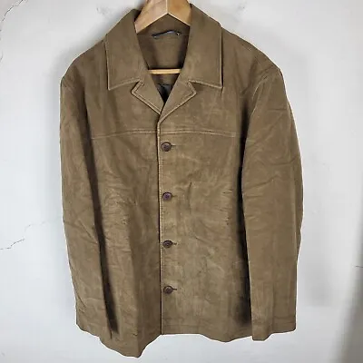 Buy Marks Spencer SP Mens Medium Moleskin Jacket Brown Cotton Button Up Long Sleeve • 24.69£