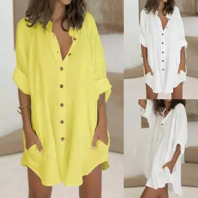 Buy Women Baggy Swimwear Beachwear Bikini Beach Cover Up Summer Mini Dress Top Shirt • 3.19£