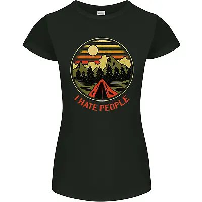 Buy I Hate People Funny Camping Outdoors Trekking Womens Petite Cut T-Shirt • 9.99£