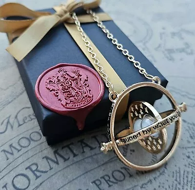 Buy Harry Potter Time Turner Gold Necklace Gryffindor Wax Seal Jewellery Gift Box  • 15.99£