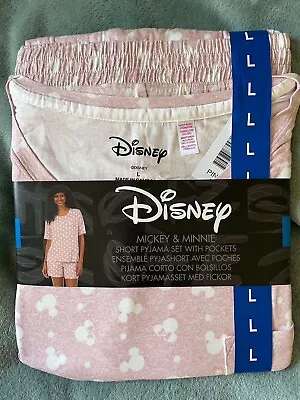 Buy Disney Mickey Mouse Short Pyjama Set With Pockets - Size L (to Fit Size 16-18) • 9£