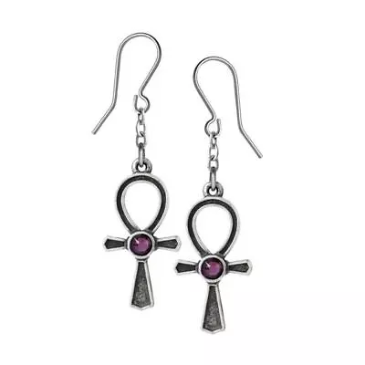 Buy Official Alchemy Gothic Ankh Of Osiris Pewter Drop Earrings - Fine Jewellery • 16.99£