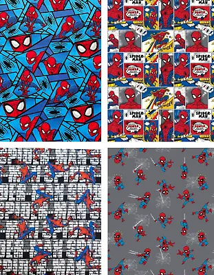 Buy Crafts Fabrics  Mini Spider-Man Marvel Grey 100% Cotton Fabric • 6.99£