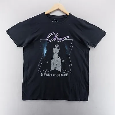 Buy Cher T Shirt Large Black Graphic Print Heart Of Stone Band Music 80's • 11.99£