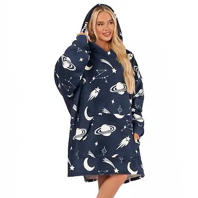 Buy Space Hoodie Blanket Oversized Soft Fleece Sweatshirt Hooded Jumper Throw Sherpa • 9.99£