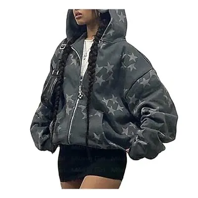 Buy  Fairy Grunge Clothes Alt Emo Clothing Y2k Zip Up Hoodie Oversized Hooded  • 45.49£