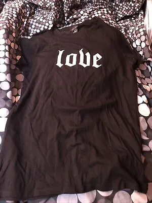 Buy New Look Womens Black Love Motif Short Sleeve Tshirt Light Use Size 8 • 4£