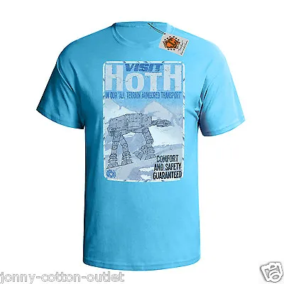 Buy Visit Hoth Travel Poster Mens ORGANIC Cotton T-Shirt Star Wars Inspired Retro • 13.99£