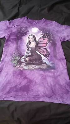 Buy The Mountain Fairy Elf Night Moon Purple T Shirt Medium Goth Emo Tie Dye • 22£