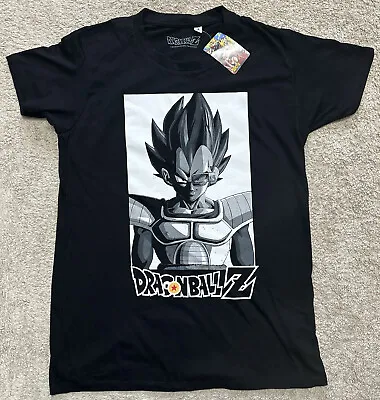Buy Dragon Ball Z Vegeta Small S Black Short Sleeve T-shirt NEW Goku Son Saiyan • 9.99£