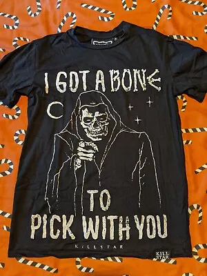 Buy Distressed Killstar Death T-shirt 'I Got A Bone To Pick With You' Alt Goth Emo • 12£