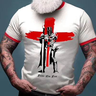 Buy St Georges Day T-Shirt England T Shirt With English Flag And Knights Templar Men • 16.99£