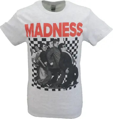 Buy Mens Grey Official Madness Checkerboard Band Logo T Shirt • 17.99£