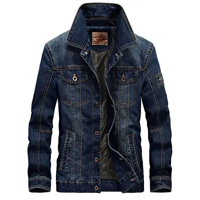 Buy Fashion New Men's Jean Jackets Vintage Denim Jacket Casual Cotton Cowboy Coat • 27.94£