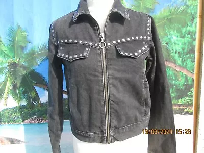 Buy Ladies Mango Black Denim Jacket Western Style Medium • 2.99£