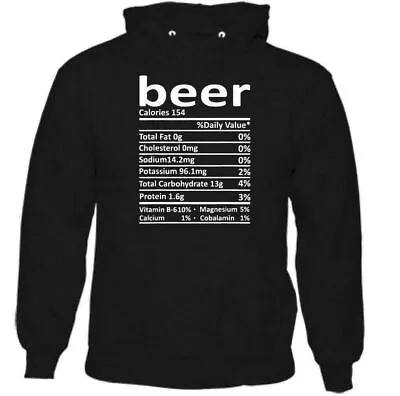 Buy BEER HOODIE Larger Alcohol Guinness Cider Nutritional BBQ Party Mens Funny Top  • 24.49£