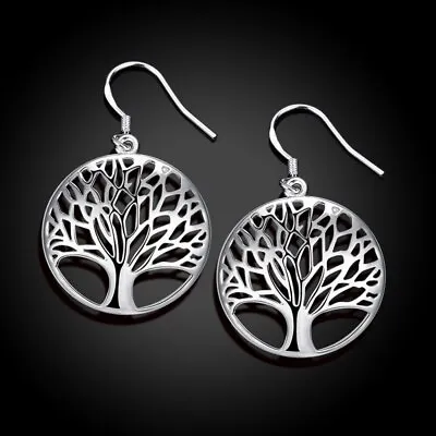 Buy 925 Sterling Silver Earrings For Women Jewelry Hollow Tree Christmas Gifts • 1.74£