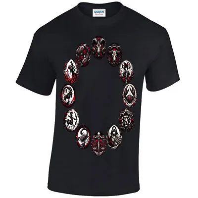 Buy Hell's Zodiac, T-shirt Unisex S - 5XL, Gothic Astrology Star Signs, Skulls, Gift • 15.95£