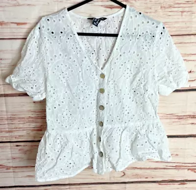 Buy Blouse Size 8 Cropped T-shirt Short Sleeve Womens White New Look  4540 • 5.95£