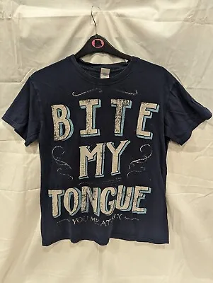 Buy You Me At Six Bite My Tongue Navy T-shirt Size M 100% Cotton • 7.99£