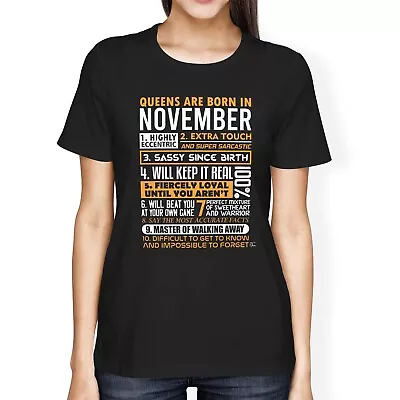 Buy 1Tee Womens Loose Fit Queens Are Born In November  T-Shirt • 7.99£
