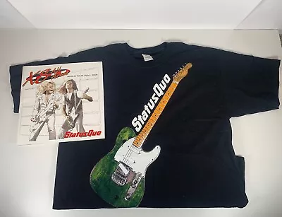 Buy Status Quo Black Short Sleeved T-shirt Guitar Rock Size XL With Programme • 24.99£