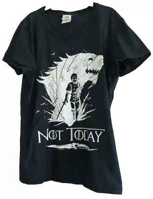 Buy Ladies Black Large Game Of Thrones Arya Stark T-shirt • 1.20£