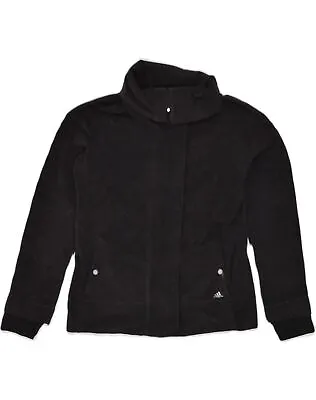 Buy ADIDAS Womens Slim Fit Fleece Jacket UK 22 3XL  Black Polyester ZC02 • 16.24£