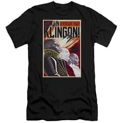Buy Star Trek Discovery Remain Klingson Poster Men's Premium Slim Fit T-Shirt • 29.29£