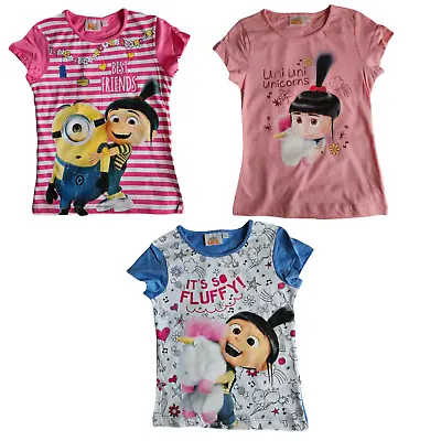 Buy Girls Minions T-shirt Summer T-shirts Short Sleeve Crew Neck • 7.85£