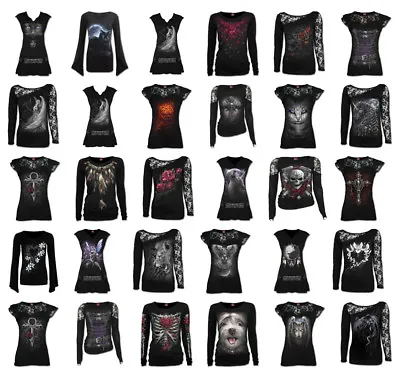 Buy SPIRAL DIRECT Womens Rock/Biker/Cat/Wolf/Roses/Angel/Goth/T Shirt/Top/Clothing • 19.95£