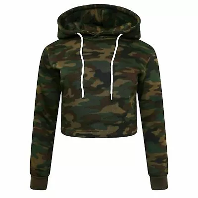 Buy Kids Girls Crop Top Hoodie Plain Pullover Sweatshirts Hooded School Hoody UK • 8.99£