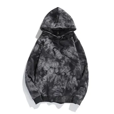 Buy New Tie Dyed Hoodie For Men's Large Loose Trendy Hooded Pullover Couple Sweater • 46.56£