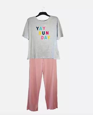 Buy Pyjama Set Cotton Modal M&S Cute Print Top Marks Spencer 16 - L Short • 8.99£