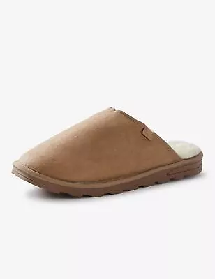Buy RIVERS - Mens Winter Slippers - Beige Mules - Slip On - Faux Sheepskin Shoes • 13.14£