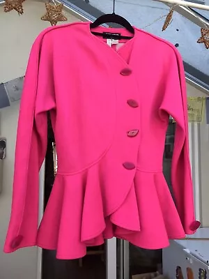 Buy Vintage 80s Jean Muir  Jacket Size 10 Couture Catwalk Piece One Off Bright Pink • 60£