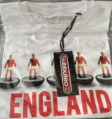 Buy England Football T-Shirt Boys & Girls Retro Footy Subbuteo Size M • 9.99£