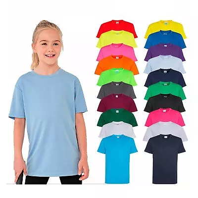 Buy Just Cool Kids T-Shirt Boys Girls Wicking School Sports Football PE Top AWDis • 4.99£