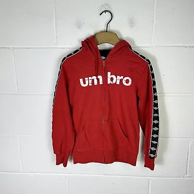 Buy Umbro Hoodie Womens Large Red Tapered Spell Out Zip Up Retro Sweatshirt Casual • 10.97£