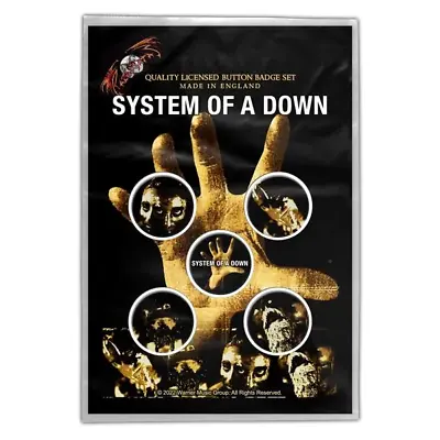 Buy System Of A Down Hand Button Badge Set Official Metal Rock Band Merch • 8.22£