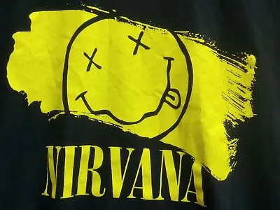 Buy Nirvana Black Graphic Print Short Sleeve T Shirt UK M • 9.99£