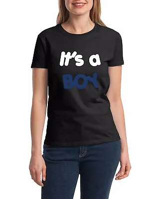 Buy Ladies It's A Boy Tee Shirt Baby Loading Pregnancy T-Shirt New Mom Gender Reveal • 13.50£