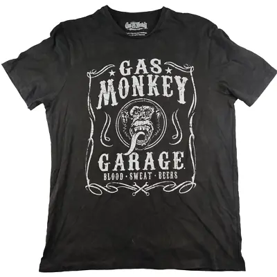 Buy Gas Monkey Garage Official Mens T Shirt Size M Black Marl Short Sleeve Cotton • 7.99£